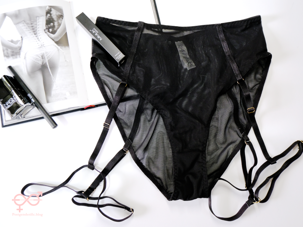 Review: Wolf & Whistle Alice Black Mesh Leg Harness High Waist Brief